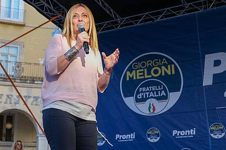 Giorgia Meloni, Chefin der größten Rechtspartei Fratelli d`Italia, ist Favoritin auf den Job als Ministerpräsidentin.
