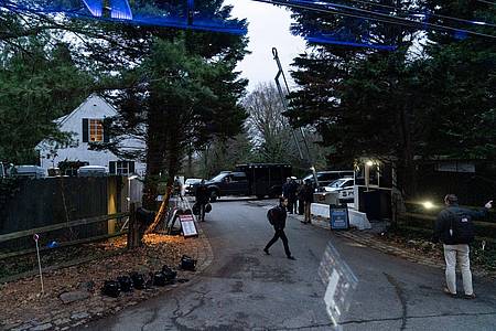 Die Zufahrt zum Haus von US-Präsident Joe Biden in Wilmington.